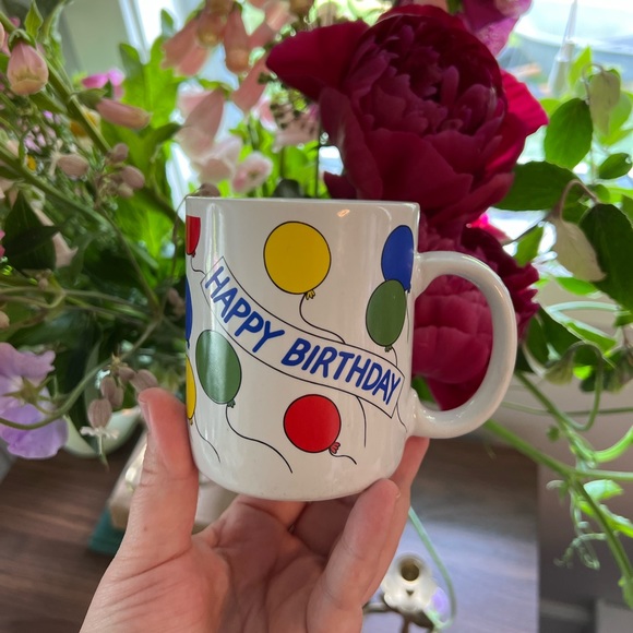 vintage happy birthday mug - Picture 1 of 5